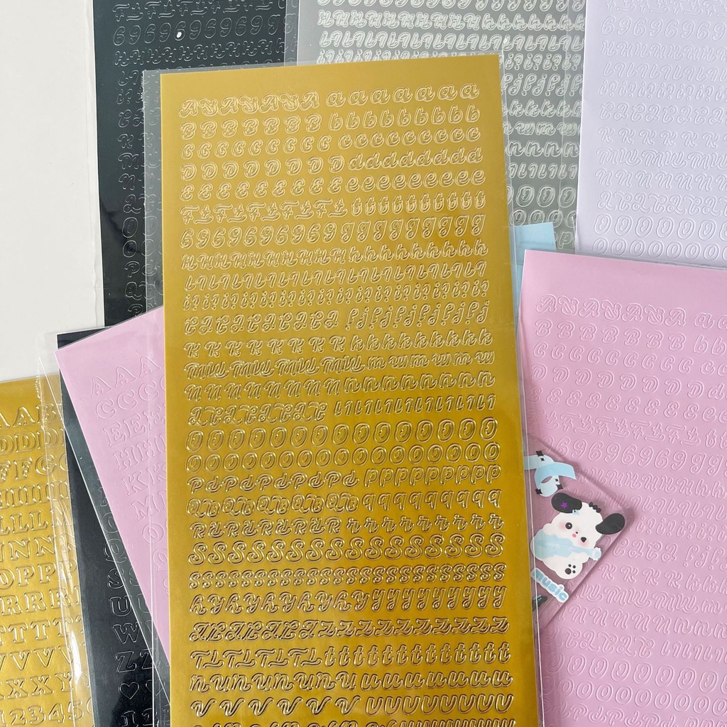 Sticker Chữ Dán Trang Trí Phong Cảnh Màu Hồng / Xanh Dương / Trắng