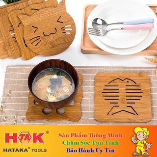 Miếng gỗ lót nồi thú vị décor - phụ kiện bàn ăn