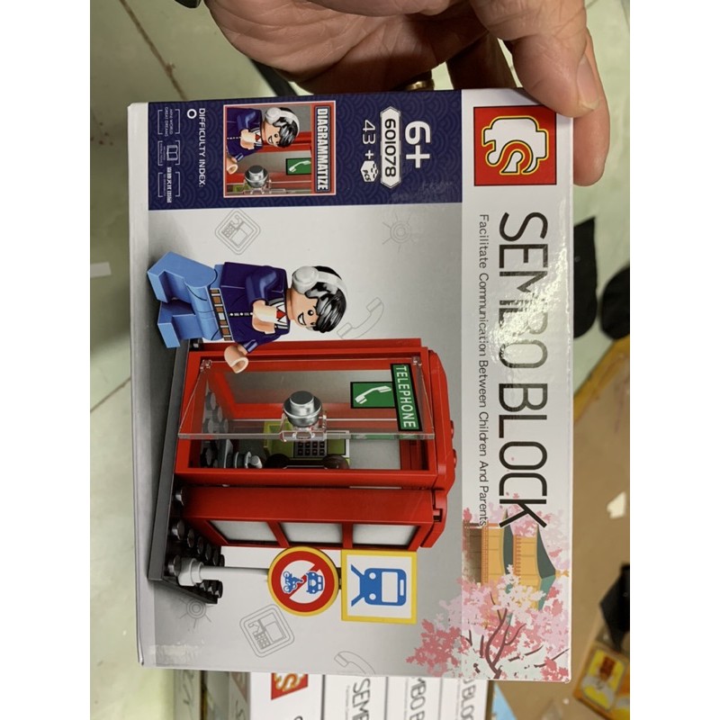Sembo block City bộ đồ chơi lắp ráp Các quầy bán hàng nhỏ , bốt điện thoại công cộng
