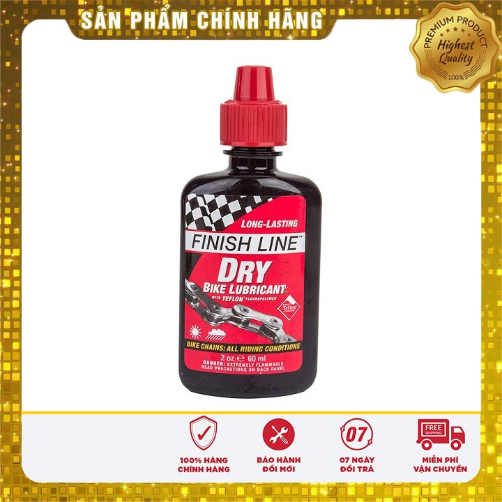 Dầu Bôi Trơn Sên Xe Đạp Finish Line Teflon Dry Lube T00040101 (Dung tích 60ml và 120ml)