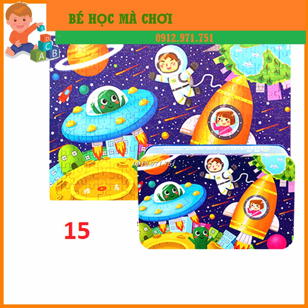 Bộ ghép hình puzzle 200 miếng có hộp đựng bằng sắt - Chọn theo chủ đề