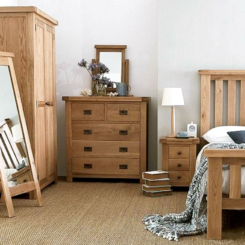 Tủ đầu giường Rustic 3 ngăn gỗ sồi IBIE
