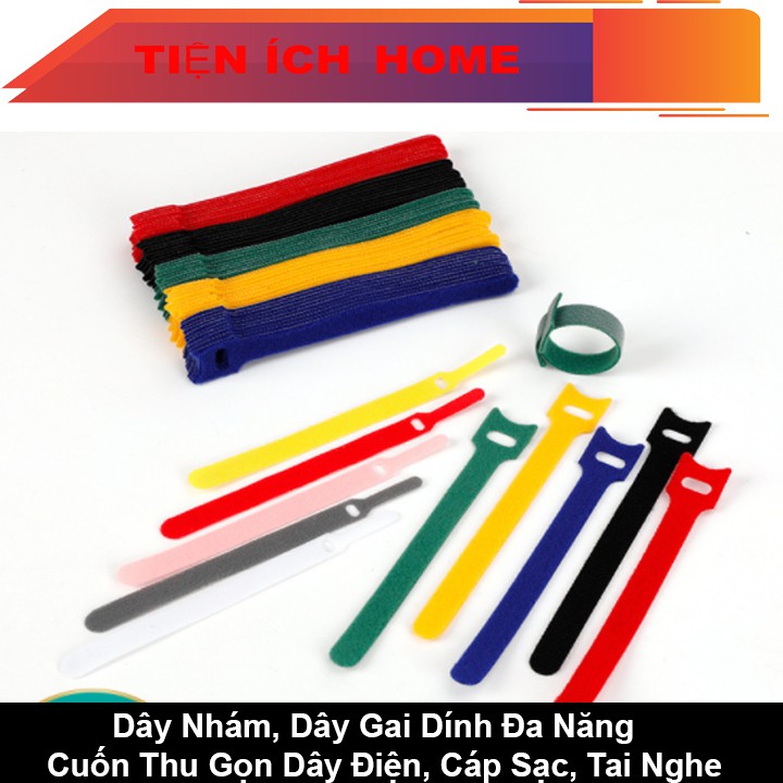 Dây Nhám, Dây Gai Dính Đa Năng Cuốn Thu Gọn Dây Điện, Cáp Sạc, Tai Nghe TR1154