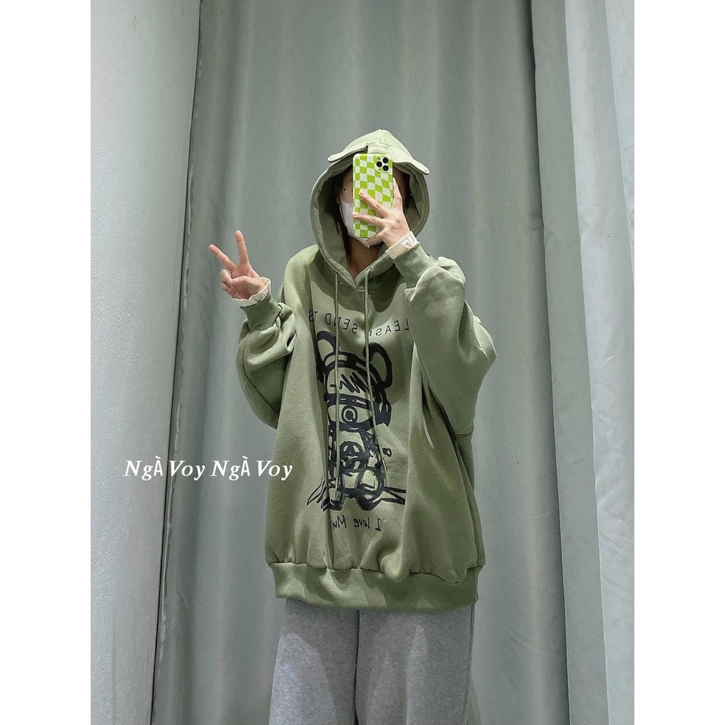 Áo hoodie unisex form rộng Gấu Please send this_Áo nỉ mũ nam nữ basic,hottrend | BigBuy360 - bigbuy360.vn