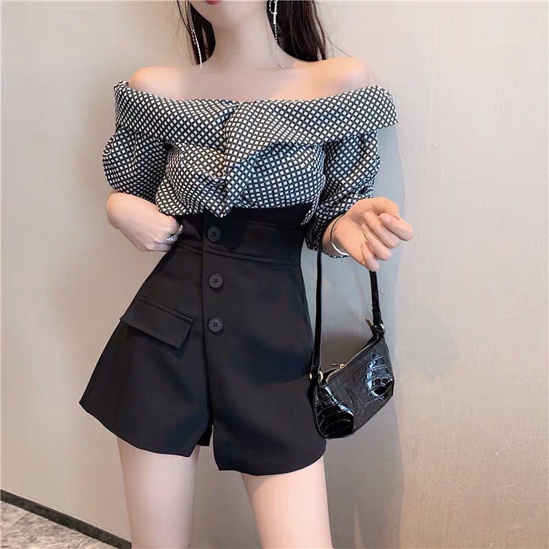 [Quà tặng là dây buộc tóc shop tri ân khách hàng] Quần giả váy cạp chéo 3 cúc hottrend, Quần short giả váy tôn dáng MS09 | BigBuy360 - bigbuy360.vn