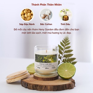 Nến thơm thư giãn heny garden mùi dễ ngủ tặng kèm đế gỗ dành cho phòng vừa - ảnh sản phẩm 3