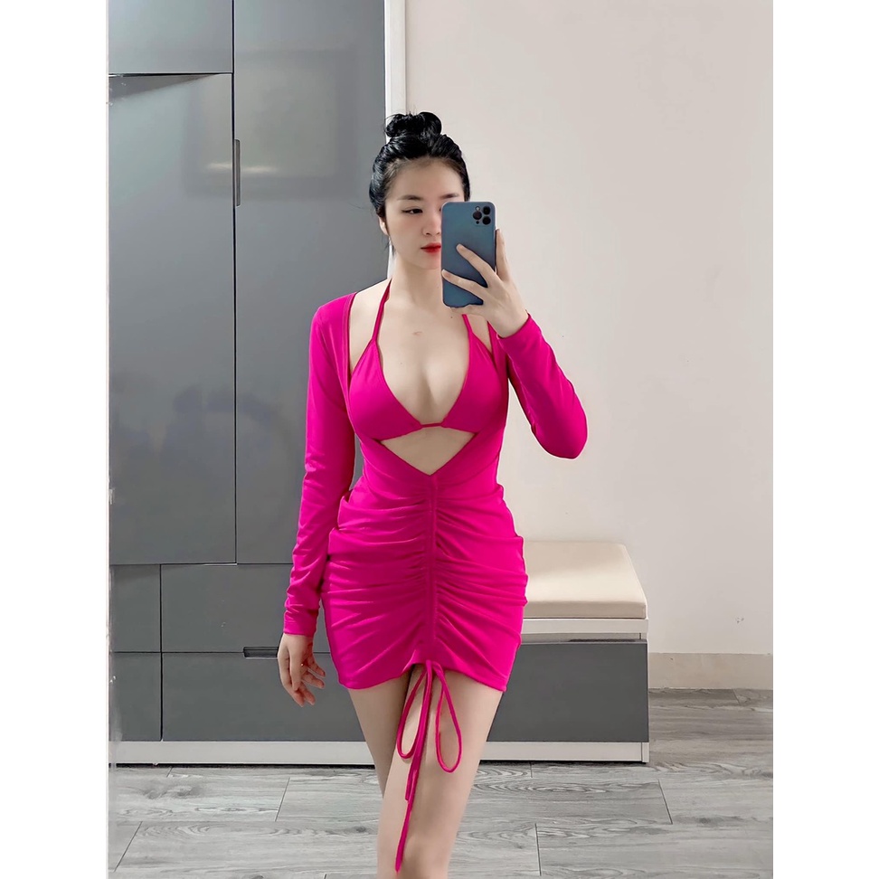 Set Bikini Đồ Bơi 3 Món Tay Dài Rút Dây Bụng BM-008 | BigBuy360 - bigbuy360.vn