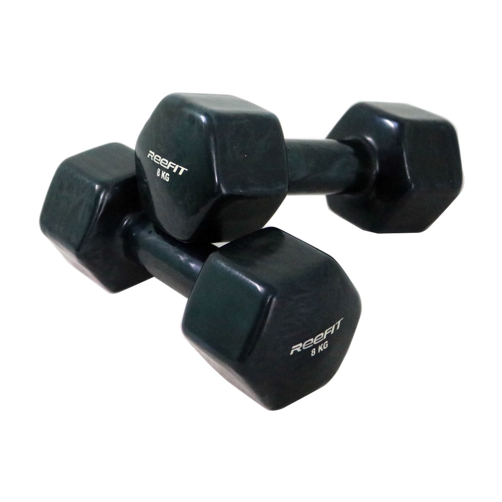 Tạ Tay Cao Su 8kg Reefit Cao Su Trơn Lõi Thép Cao Cấp