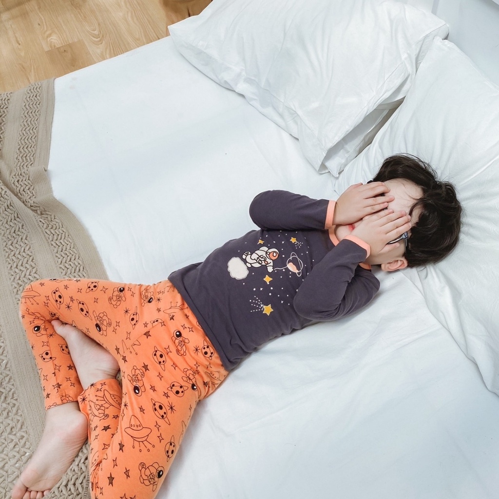 Đồ bộ dài tay bé trai Belalu 12-32 kg bộ thun dài tay Quảng Châu xuất Hàn cotton họa tiết dễ thương quần áo trẻ em dài