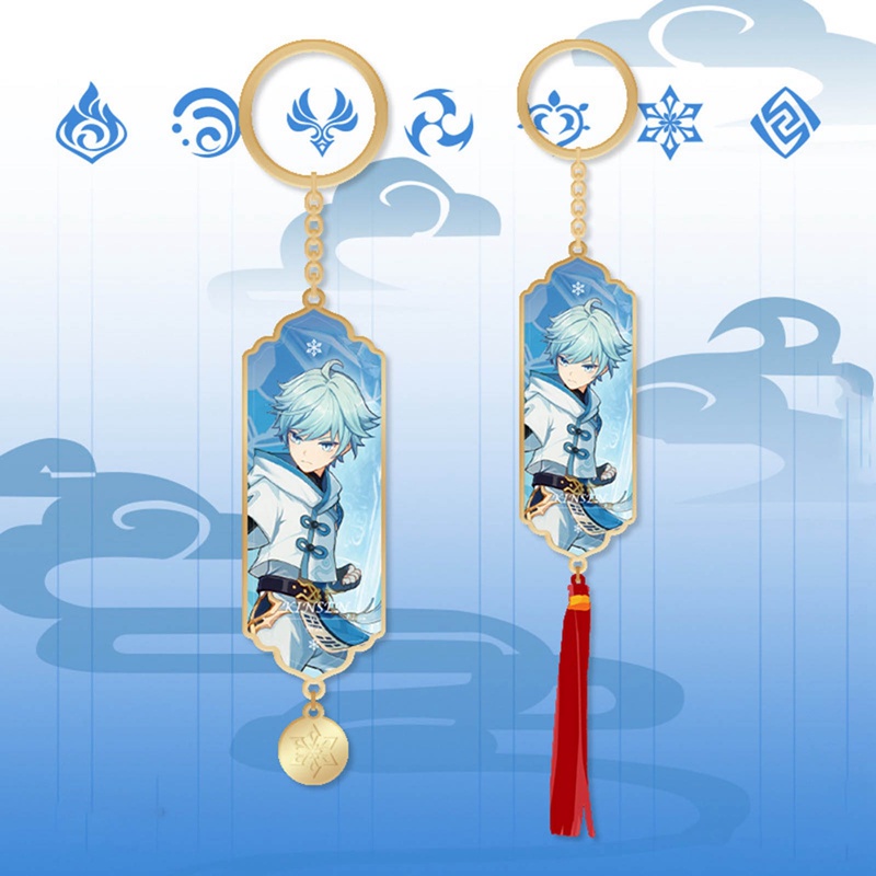 Móc Khóa Genshin Va Chạm Khắc Hoa