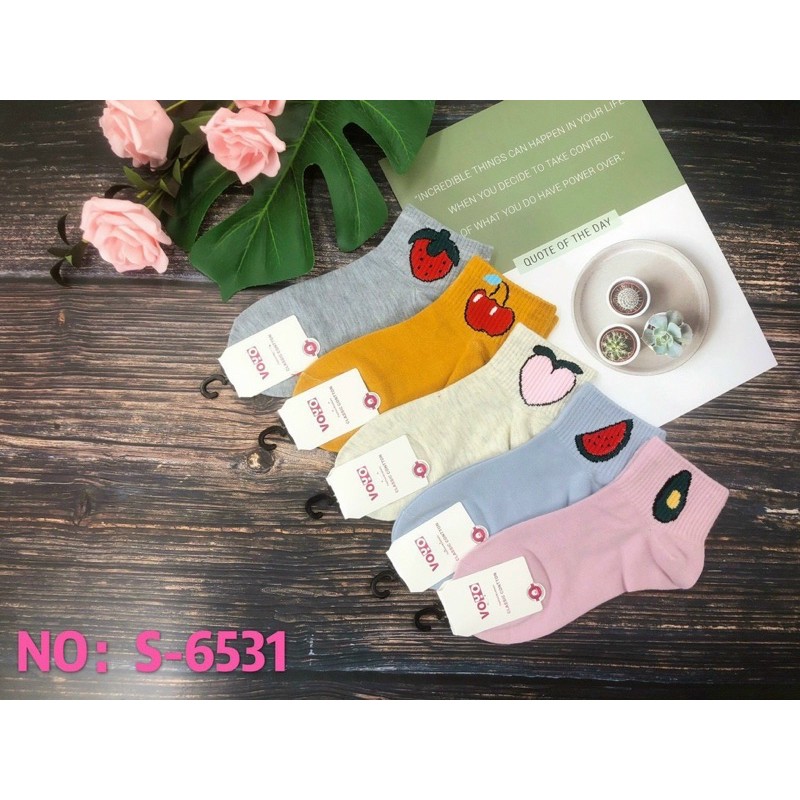 Set 10 đôi tất Nữ Cổ Ngắn Hàn Quốc Cotton Thoáng Mát