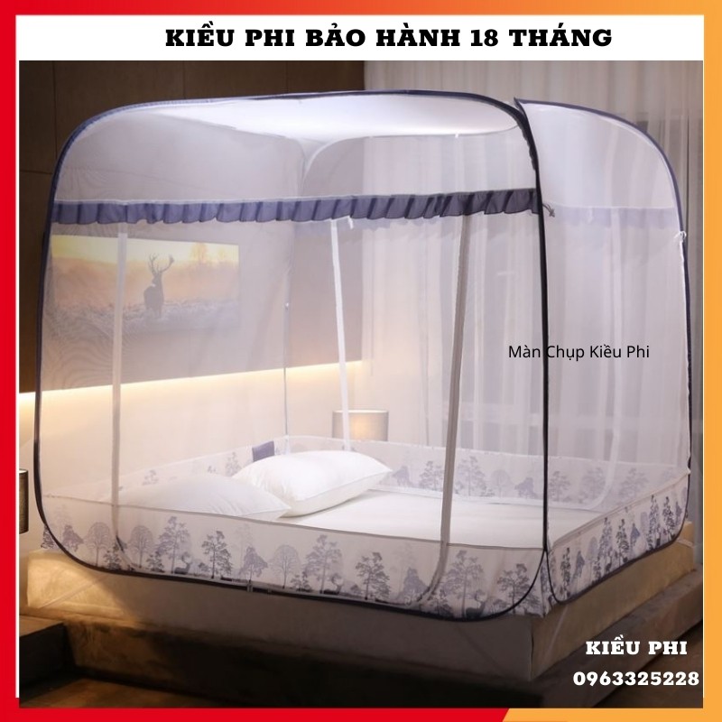 Màn chụp tự bung đỉnh vuông Kiều Phi Mùng tự bung người lớn cao cấp đỉnh rộng rãi cực thoáng