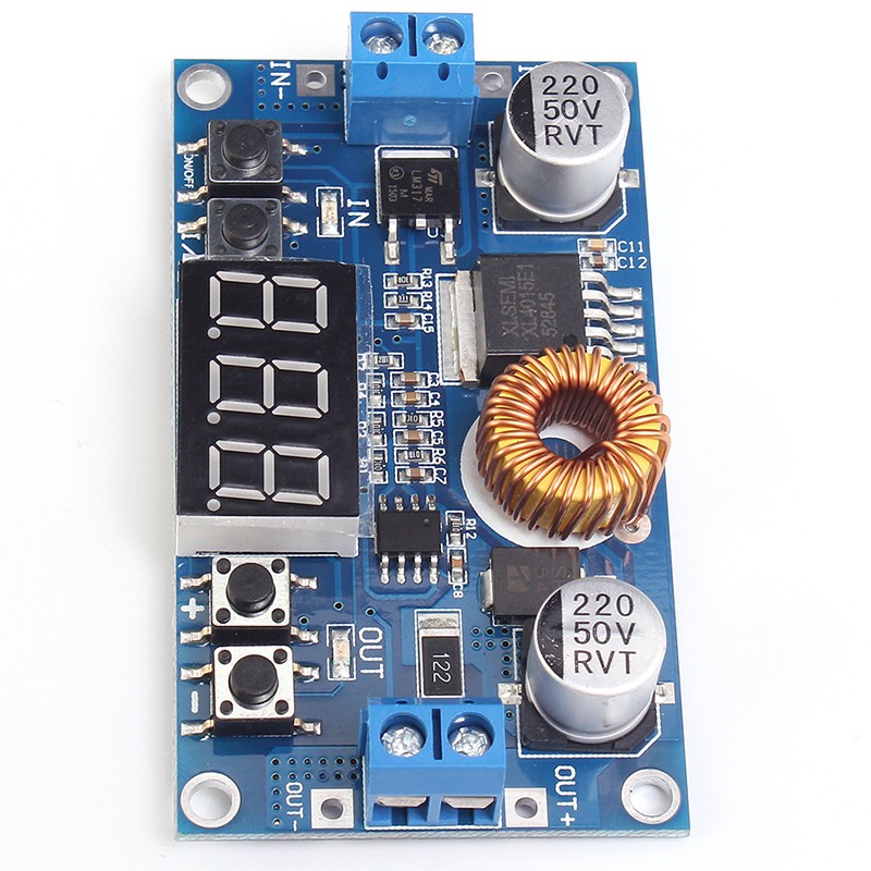 Mô Đun Hạ Áp DC-DC 5-36V Sang 1.2V-32V 5A 75W Có Vôn Kế