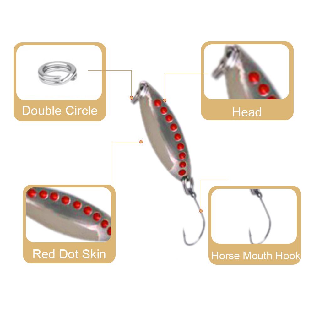 MUVAKO Mồi câu cá giả bằng kim loại 7.5g 10g 15g 20g có thể xoay vòng tròn nhiều màu sắc lựa chọn