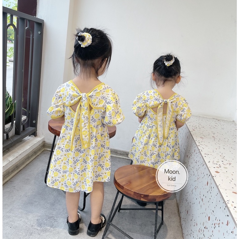 Váy đũi tơ bé gái nơ lưng từ 8-20kg