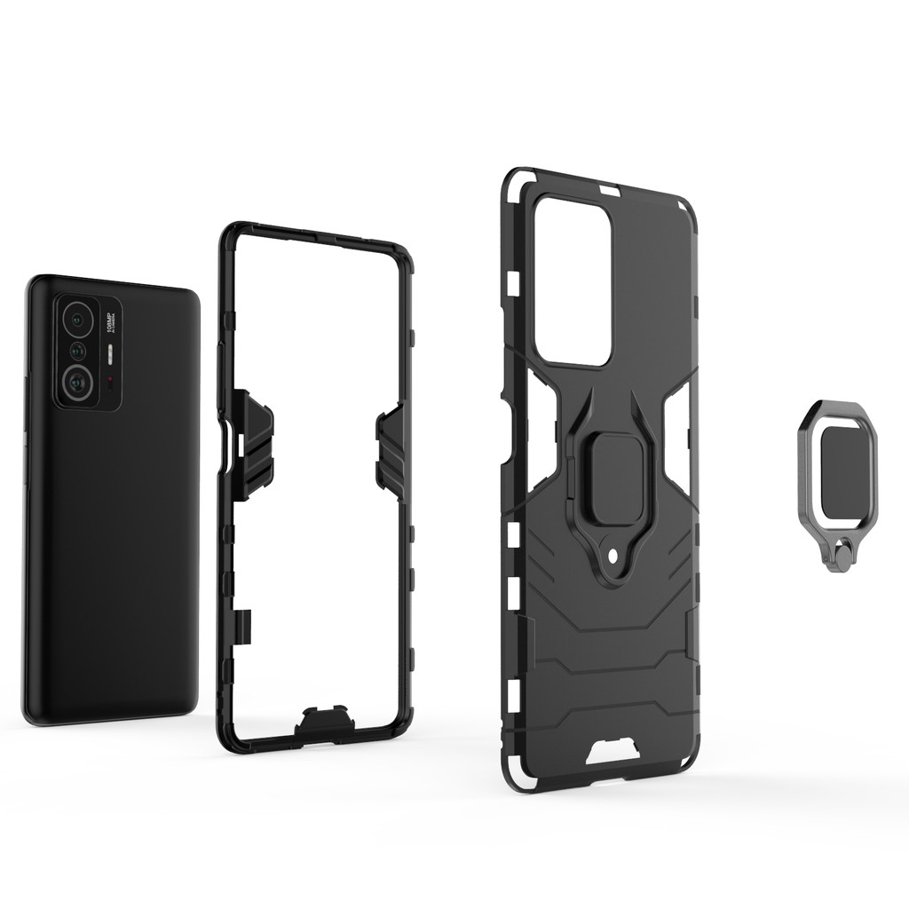 Ốp lưng Xiaomi Mi 11T / Mi 11T Pro Iron Man Iring chống sốc giá đỡ xem phim cao cấp