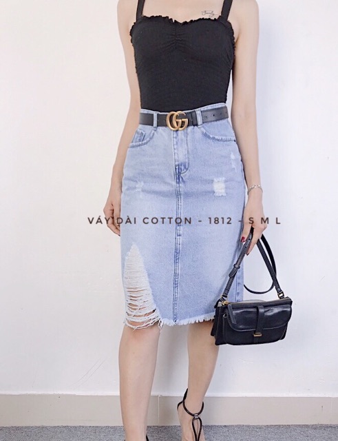 Chân váy jean dài rách 1812 | BigBuy360 - bigbuy360.vn