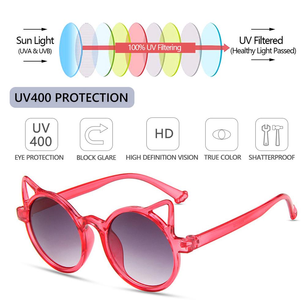 Kính Mát Hình Tai Mèo Chống Tia UV400 Dễ Thương Cho Bé