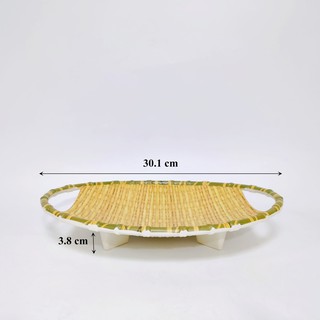 Đĩa phíp melamine giả mây tre đan