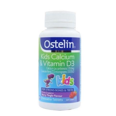 Canxi khủng long/bầu Ostelin Kids Calcium & D3, Úc  phát triển xương, răng cho bé và mẹ bầu