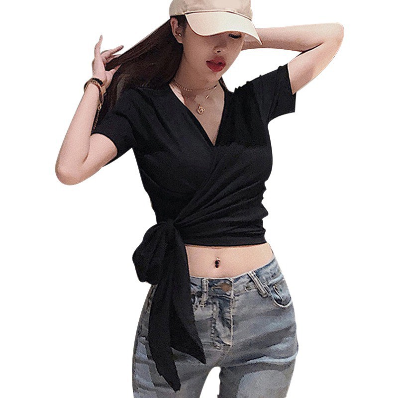 Áo Croptop Tay Ngắn Thiết Kế Hở Lưng Quyến Rũ | BigBuy360 - bigbuy360.vn