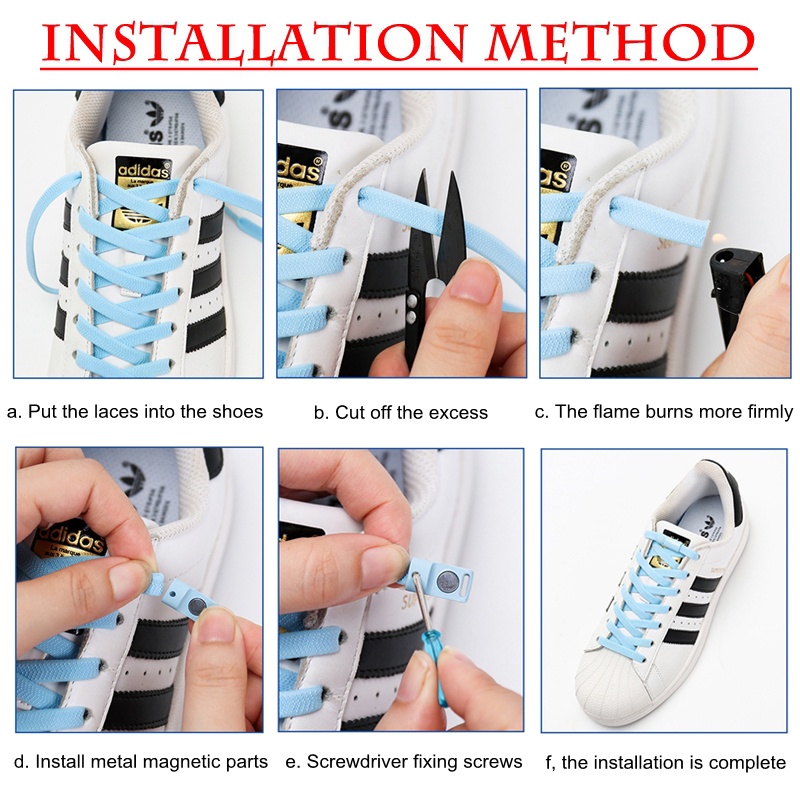 Dây Giày Khóa Từ Tính Nhanh Chóng 1 Giây Bằng Kim Loại Tiện Lợi