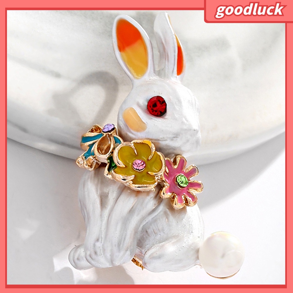 Ghim Cài Áo Hình Thỏ Đính Đá Nhân Tạo Thời Trang Cho Nữ
