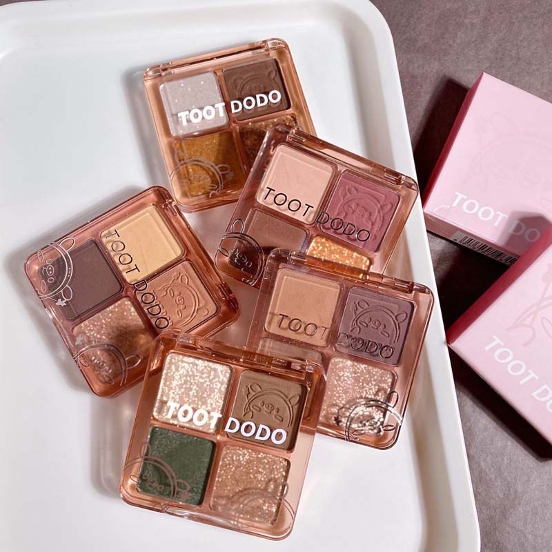 Bảng Phấn Mắt 4 Màu Sắc Hiệu Ứng Lì / Ánh Ngọc Trai Chống Nước Chống Mồ Hôi Bền Màu Dài Lâu