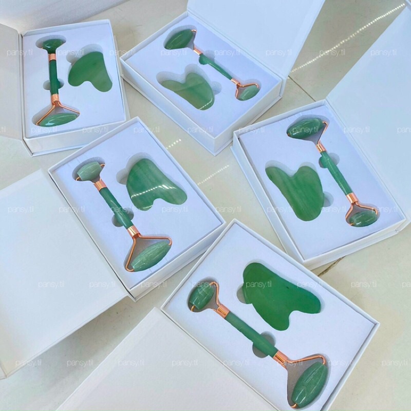 Bộ thanh lăn mặt đá, guasha đá.