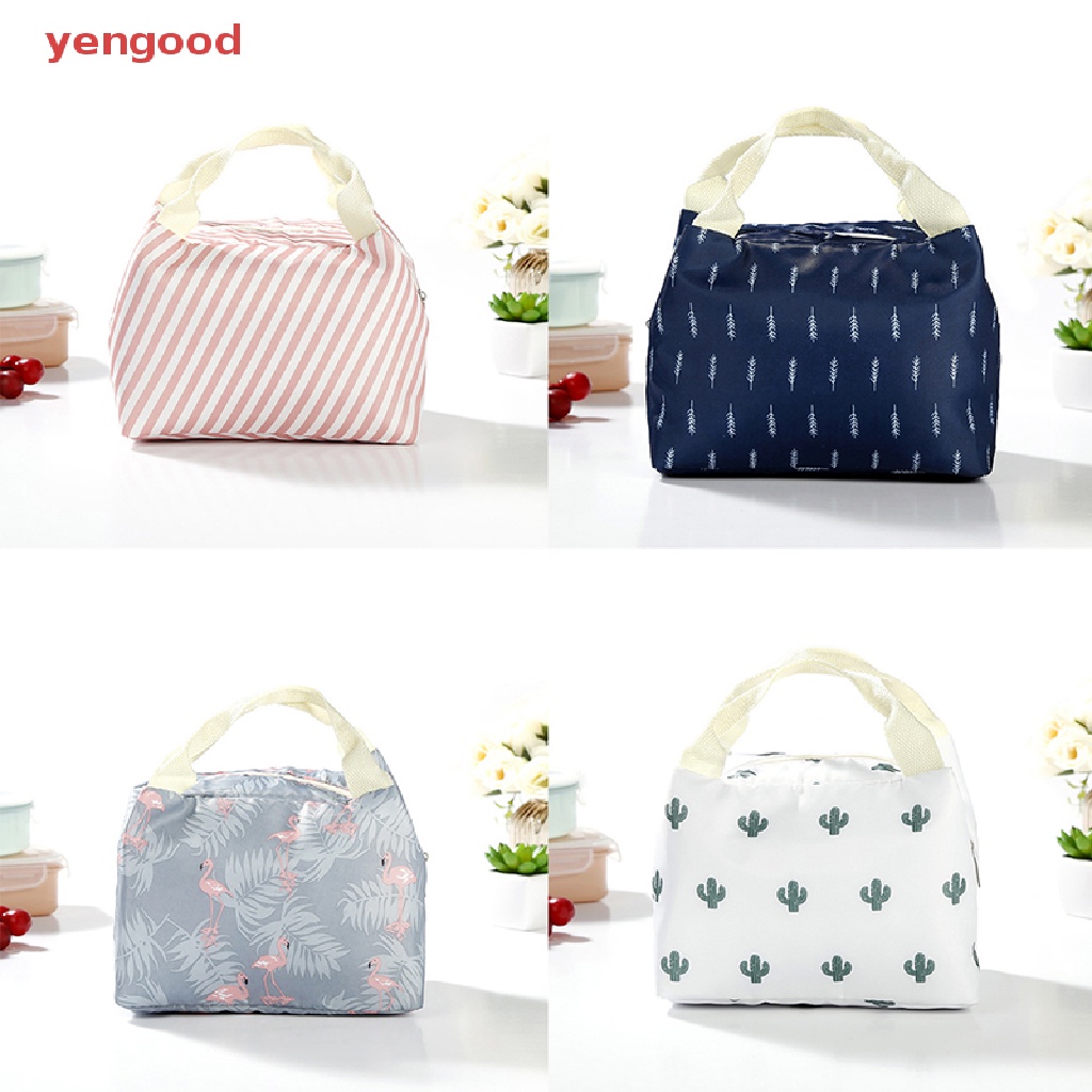 1 Túi Đựng Thức Ăn Trưa Giữ Nhiệt In Họa Tiết Chim Hồng Hạc Hoạt Hình Vui Nhộn Tiện Dụng Mang Theo Du Lịch / Dã Ngoại Cho Nữ