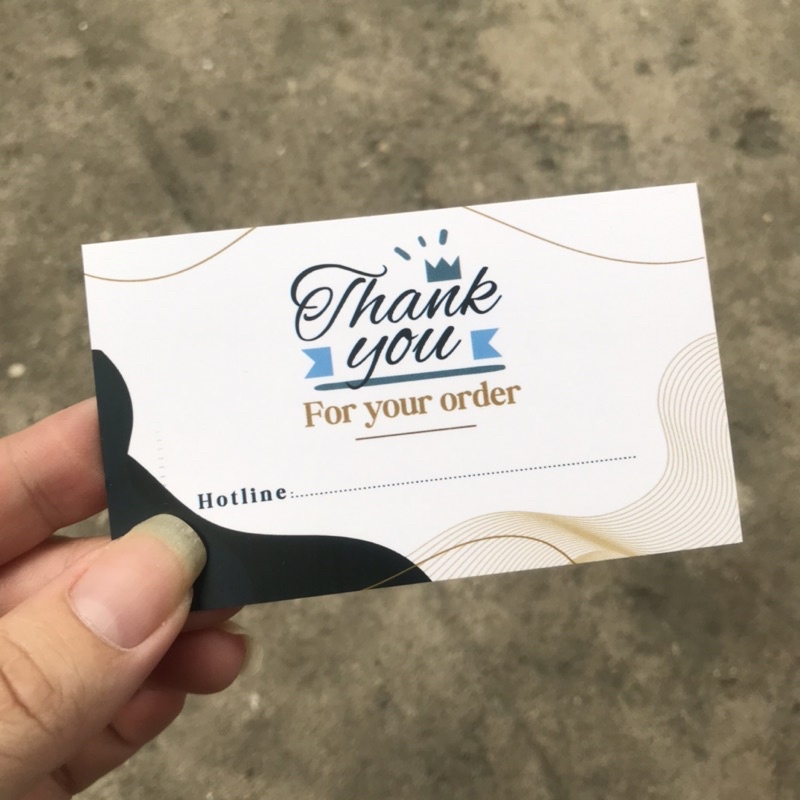 Combo 100 cái  thankyoucard, thiệp cảm ơn, Thẻ cám ơn có sẵn, Giấy bìa cứng cán màng size 9x5.5cm