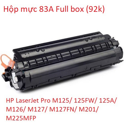 Hộp mực 83A mới (full box) dùng cho máy in HP M125, 125FW, 125A, M126 .....