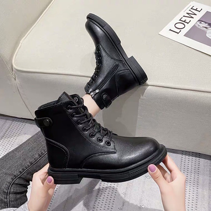 Bốt Nữ Chiến Binh Boots Ulzzang Có Khoá Sườn Phong Cách Hàn Quốc GB03