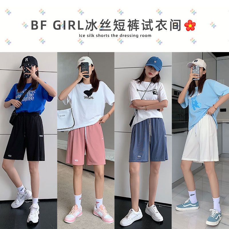 Quần Short Ống Rộng Lưng Cao Thời Trang Cho Cặp Đôi