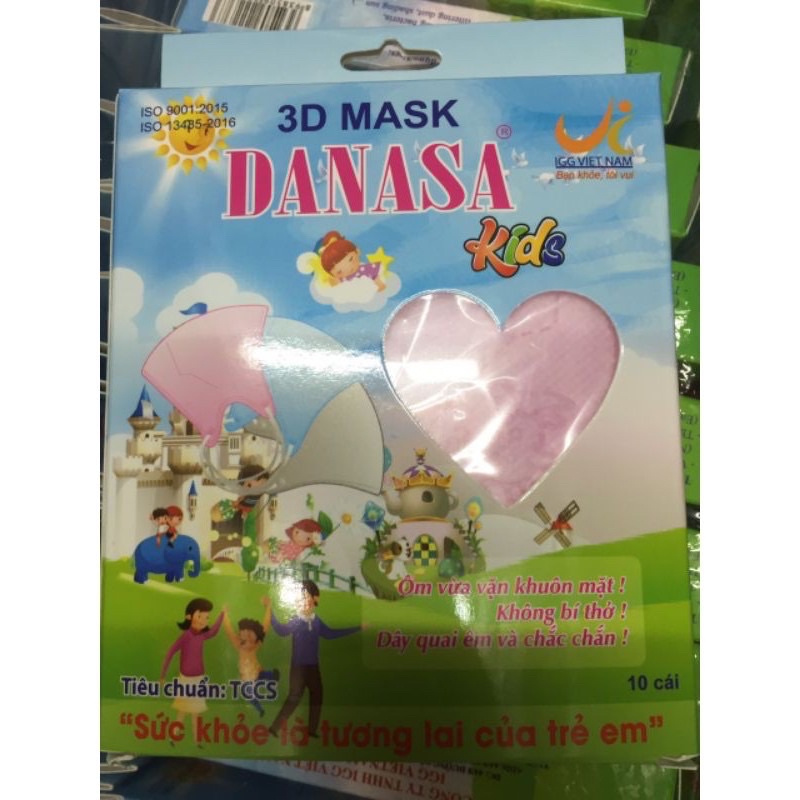 1 hộp 10 cái khẩu trang bé Danasa từ 1-5 tuổi