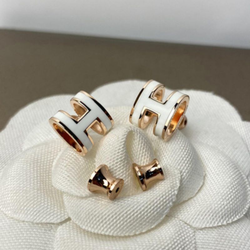 HMS H bông tai nữ hoa tai hình tròn khuyên tai đá đen