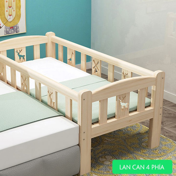 [GIÁ XƯỞNG] Giường trẻ em,  Giường cũi trẻ em cao cấp cho bé từ 1 đến 12 tuổi (150*70*40) – H062.