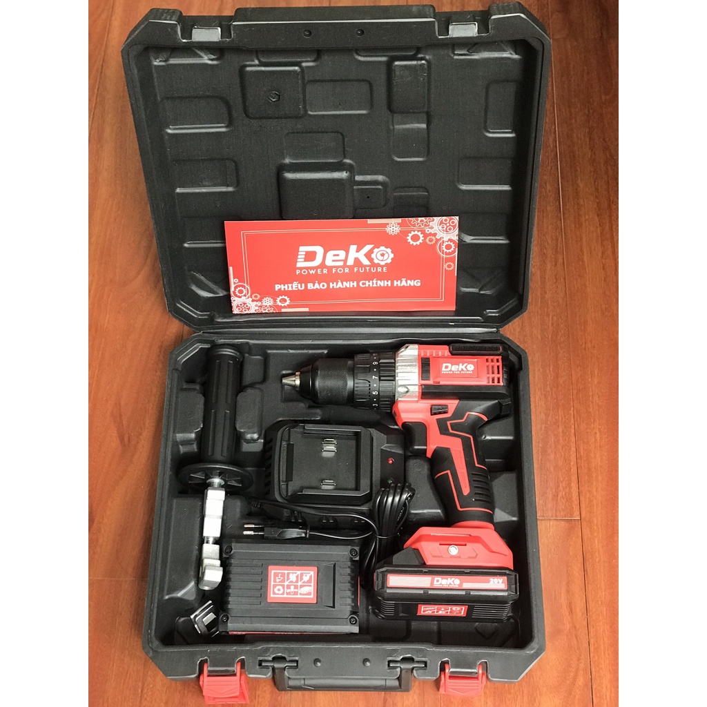 Máy khoan Pin DEKO DK 20V1 Không chổi than , Tặng kèm 2 pin - Hàng chính hãng
