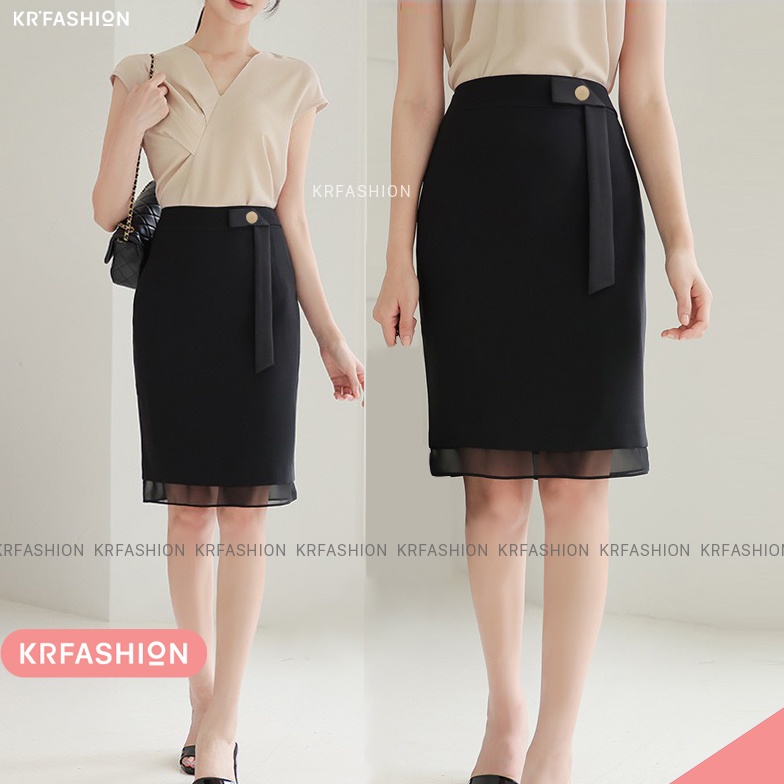 Chân váy công sở thiết kế vạt trước SK2110 KRFashion nữ xinh xắn váy Hàn Quốc đẹp