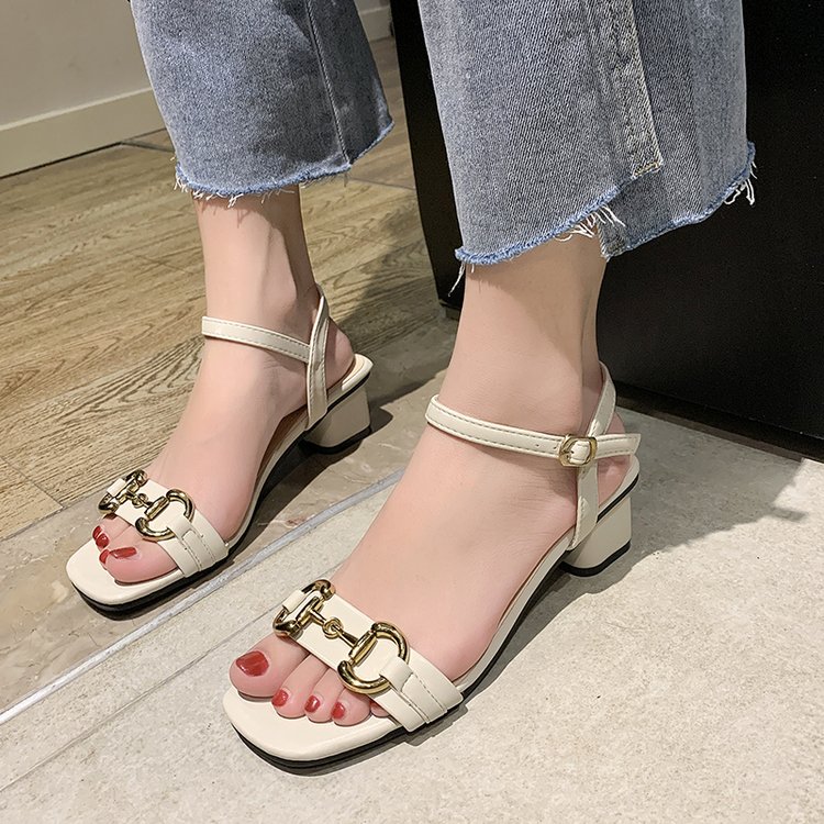 Giày Cao Gót Mũi Vuông Hở Ngón Thời Trang Cho Nữ | BigBuy360 - bigbuy360.vn