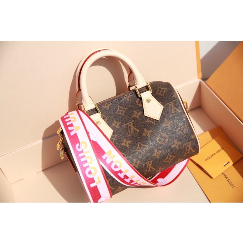 Túi LV W266-21 trống Speedy new dây quai bản to hoạ tiết mới fullbox nam châm