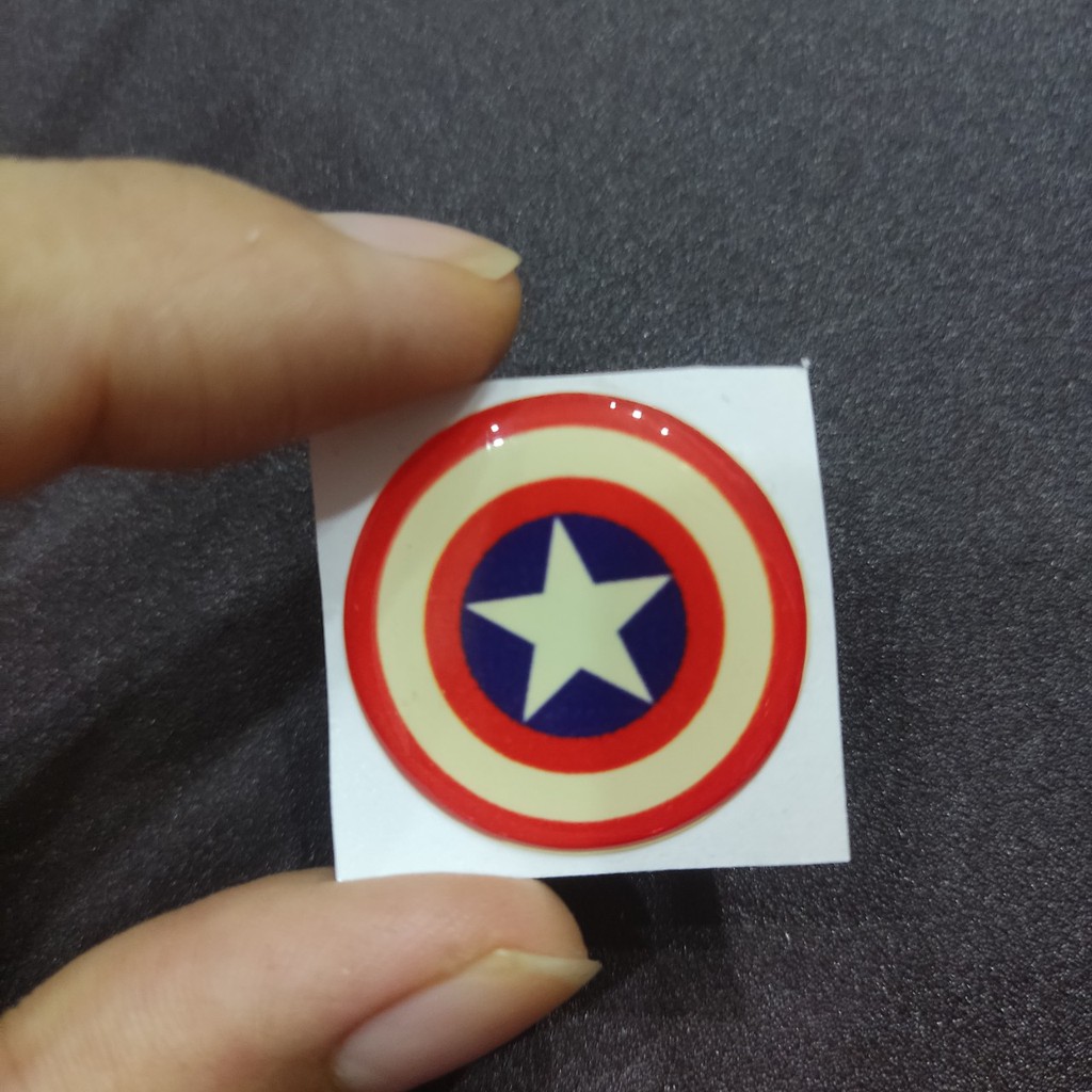 Tem dán xe dẻo pvc 3D Shield Captain Hydra đường kính 3cm