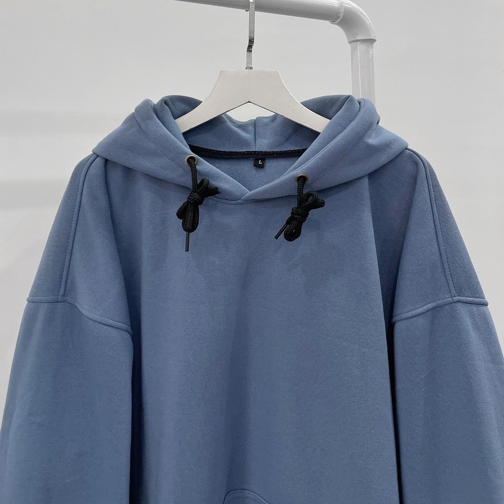 Áo hodie trơn tay dài màu xanh | BigBuy360 - bigbuy360.vn
