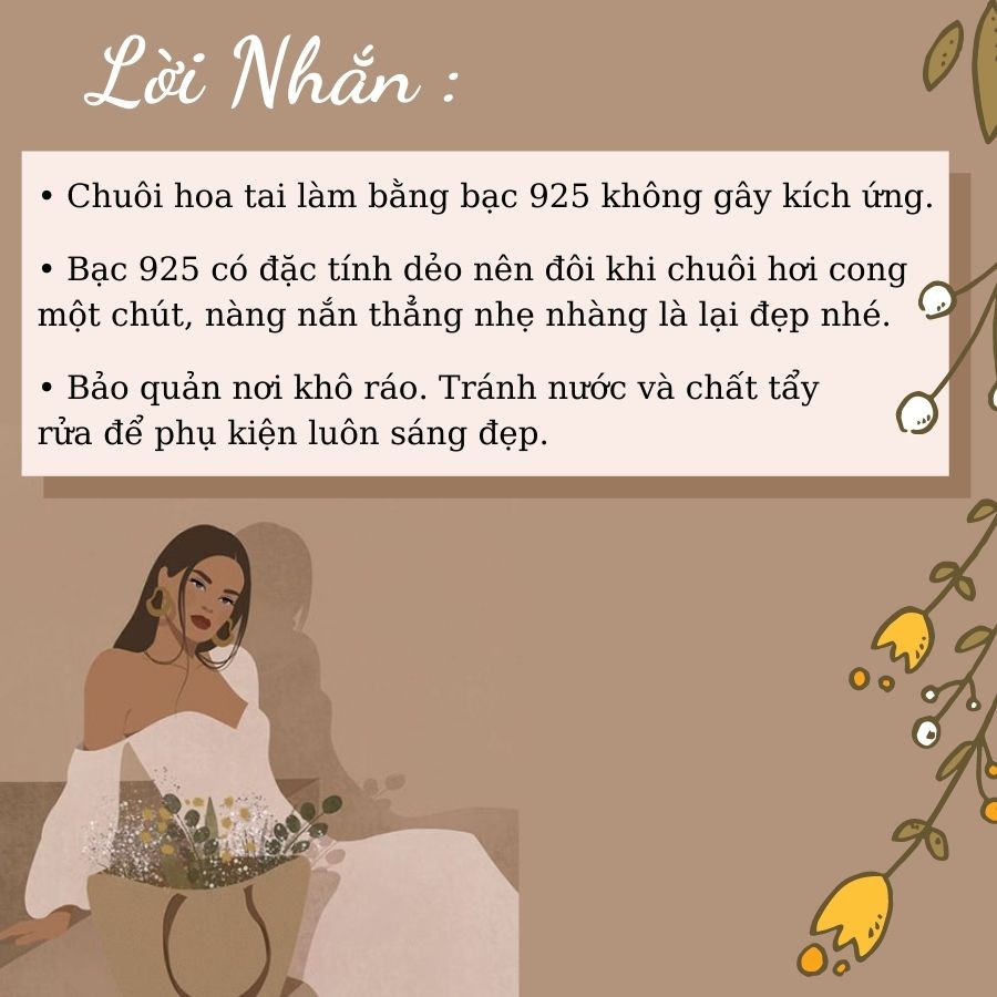 Hoa tai, Khuyên tai nữ Hoa Daisy ngọt ngào, sang chảnh  Vintage HER ACC H53