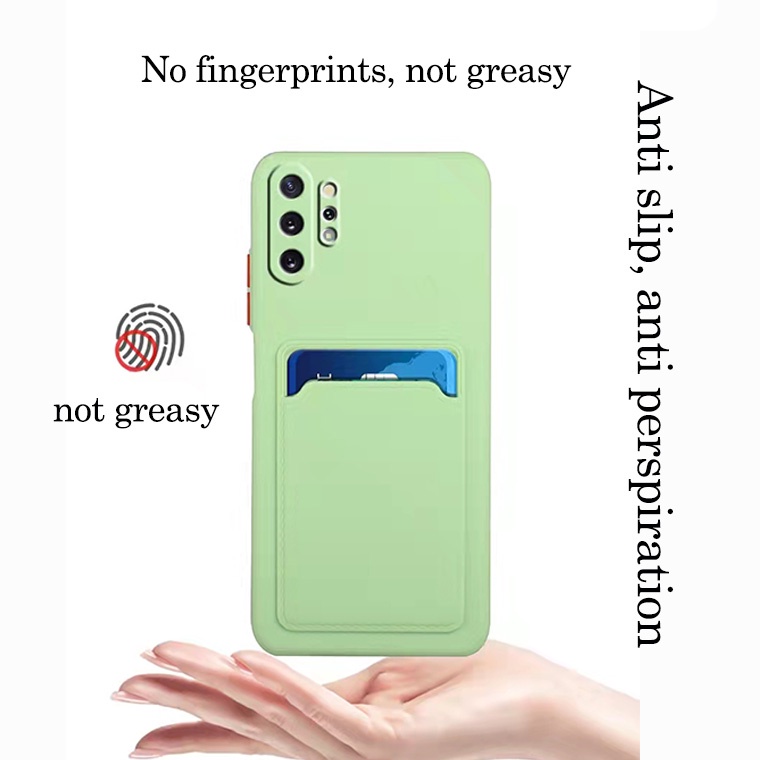 Ốp điện thoại silicon màu kẹo có ngăn đựng thẻ cho Samsung Galaxy Note 10 10Plus 10pro