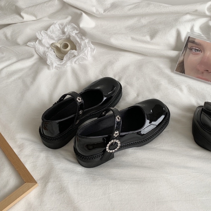 Giày búp bê có quai Mary Jane Yannie Lolita vintage học sinh đế cao