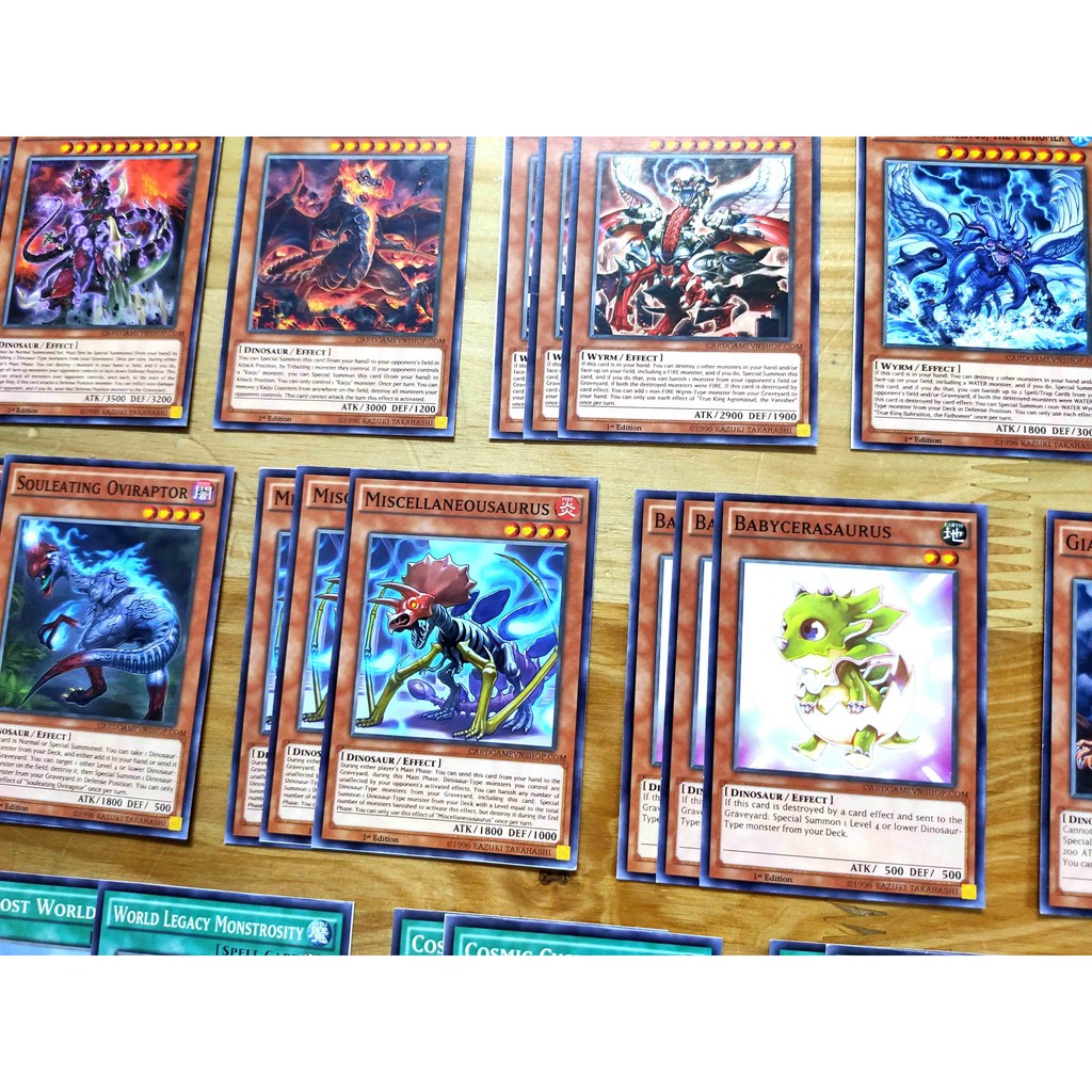 Bài Yugioh ❤️FREESHIP❤️ Thẻ bài Yugioh Khủng Long Dinosaur True King deck 54 lá