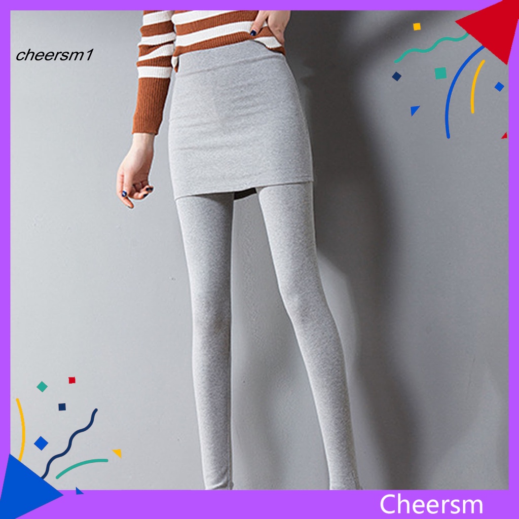 Quần legging giả váy ôm dáng phong cách Hàn Quốc cho nữ