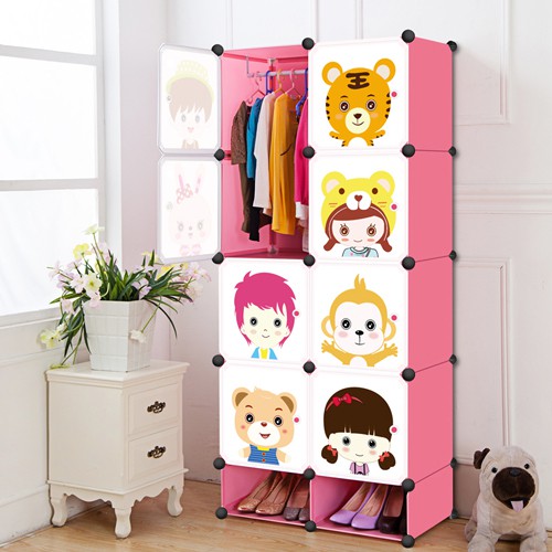 tủ nhựa lắp ghép Hello Kitty 8 ô kèm 2 ô giày