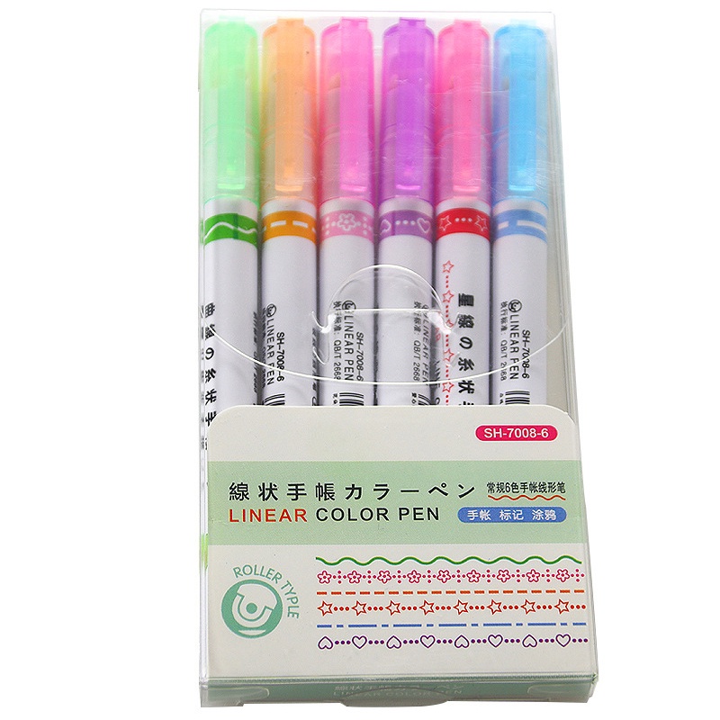 Set 6 Bút Đánh Dấu Sổ Ghi Chú Nhiều Màu Sắc